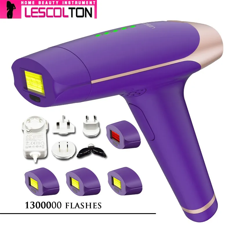 Больше ламп на выбор Lescolton IPL лазерная эпиляция t009 машина лазер постоянный бикини триммер электрический depiladora лазер - Цвет: Five lamp purple