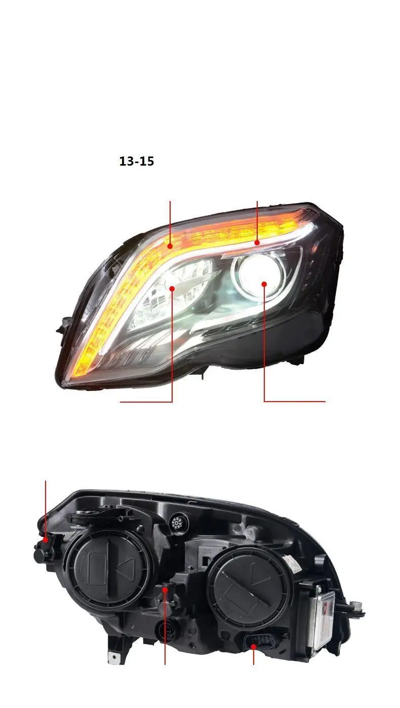 Ходовые части Cob Automovil Assessoires Drl светодиодные аксессуары фары автомобиля фары в сборе 17 18 для Mercedes Benz GLK класс