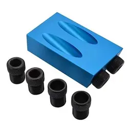 Posicionador de perforación para carpintería, taladro de posicionamiento de orificio oblicuo de tres puntos, posicionamiento de orificio inclinado de 15 grados, 7 unids/set por juego