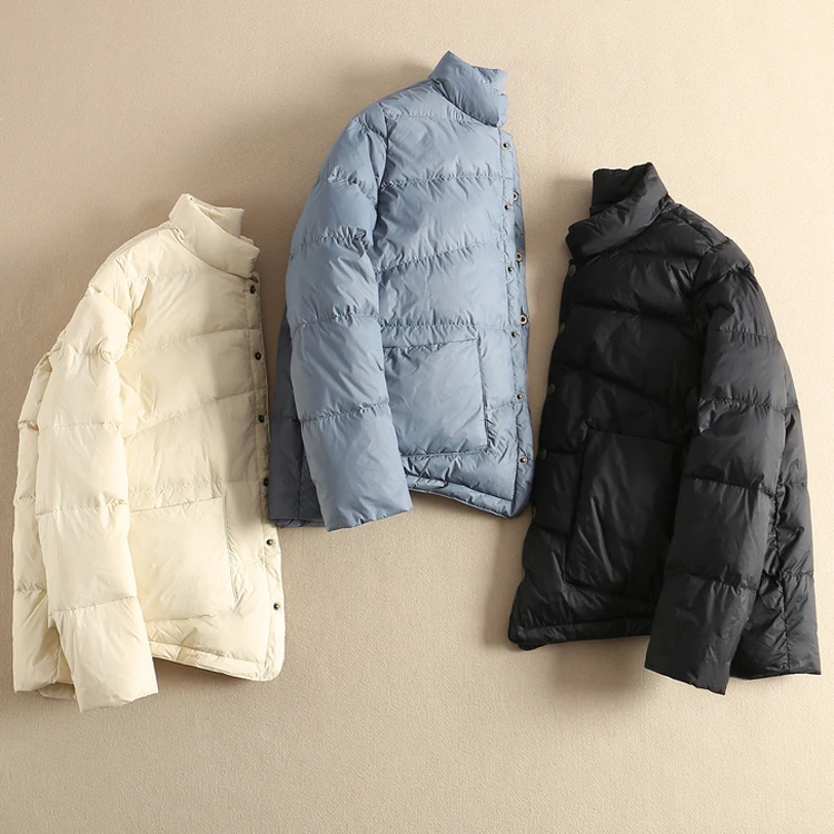 Осенне зимний ультра легкий пуховик женский корейский короткий Doudoune Femme Hiver