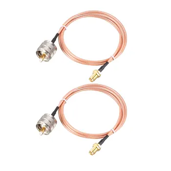 

uxcell 2 pcs SMA Female Bulkhead to UHF PL-259 Male RG316 RF Coaxial Coax Cable 3 ft Nickel Plated Connector Body