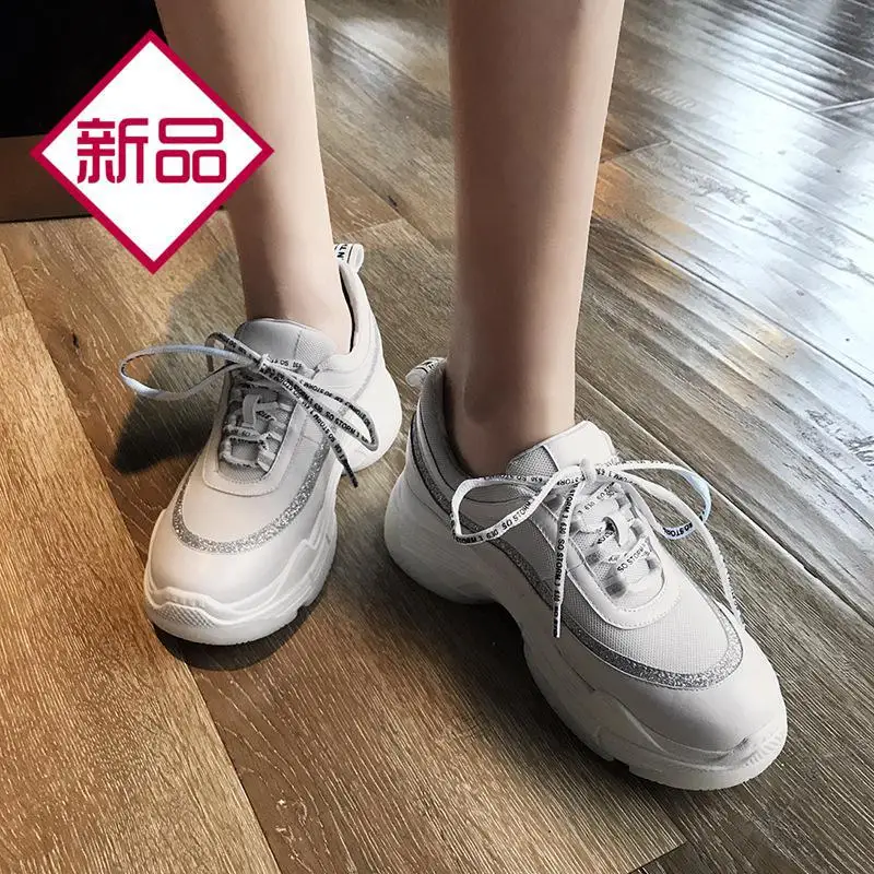

Small White Shoes Women's Tennis Red Spring New Style Genuine Leather Thick Bottomed Platform Single Shoes Women's Korean-style