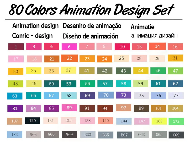 80 Animation set TOUCHTEN 30/40/60/80 Цвет набор маркеров для живописи с двумя головками художественный эскиз на спиртовой основе маркеры для анимация дизайн Манга ручка поставок - Цвет: 80 Animation set