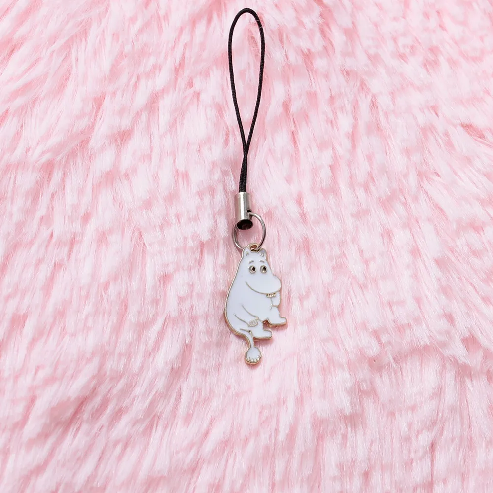 Moomin Mummi брелок мультфильм белый маленький брелок телефон металлический брелок водонепроницаемый 2 см Симпатичный Брелок