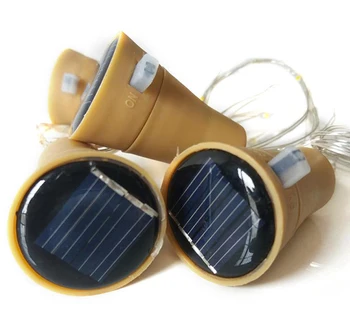 

1/2/4/6 pcs Solar String Light Cork Copper Wire Light String Fairy Light Home Decoration
