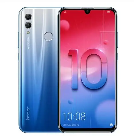 Глобальная версия Honor 10 Lite, 6,21 дюйма, 3 ГБ, 32 ГБ/64 ГБ, смартфон, Android 9,0, четыре ядра, 3 камеры, мобильный телефон, 3400 мАч, отпечаток пальца - Цвет: sky blue