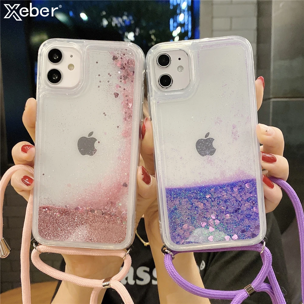Силиконовый чехол с блестками для iPhone 11 Pro XS MAX XR X 6 6S 8 7 Plus 5 SE 2 | Мобильные телефоны