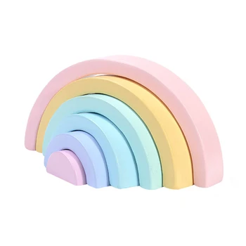 

Baby Toy Wooden Rainbow Building Blocks Toys For Kids Creative DIY Stacking Balance Game Early Educational Toy Montessori Jenga