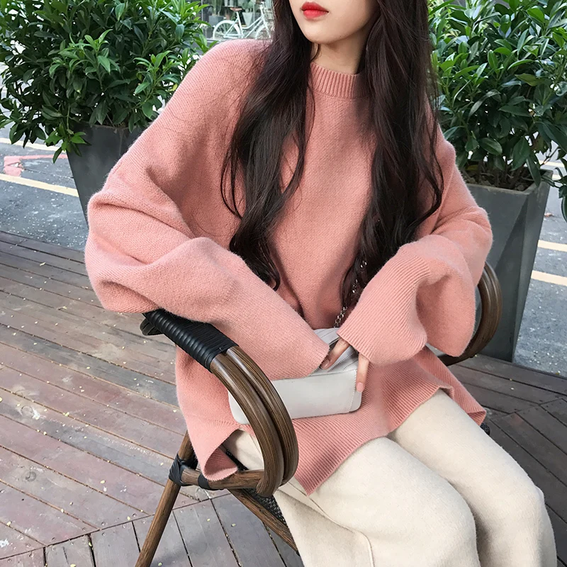 Han edition languid is lazy wind новое зимнее платье-свитер для девушек, студенток, тонкое, большое, ярдовое, трикотажное