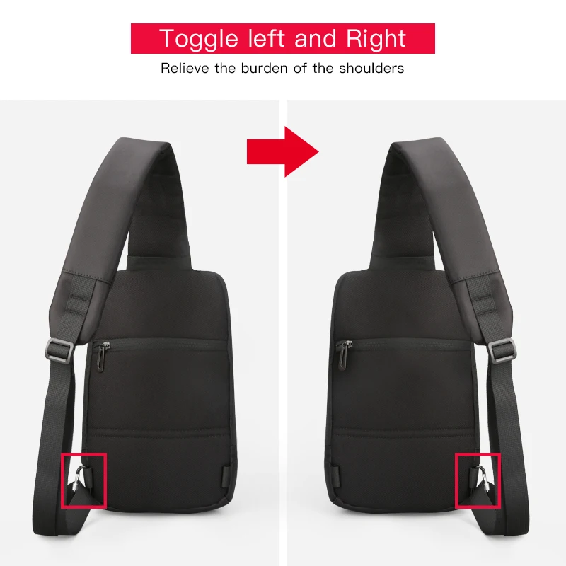  Kingsons Crossbody Bag For Men Leisure Small Single Shoulder Backpack Travel10.1 inch Chest Backpac - 32971257166