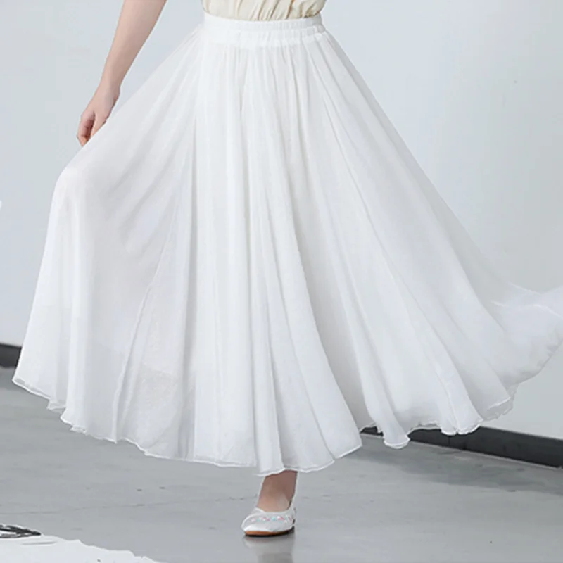 WJ6865 White Skirt Повседневные блузки и женские топы, весна-лето, 3/4 рукав, китайский стиль, с принтом, шифоновая блузка, рубашка, офисные рубашки, blusas femininas - Цвет: WJ6865 White Skirt