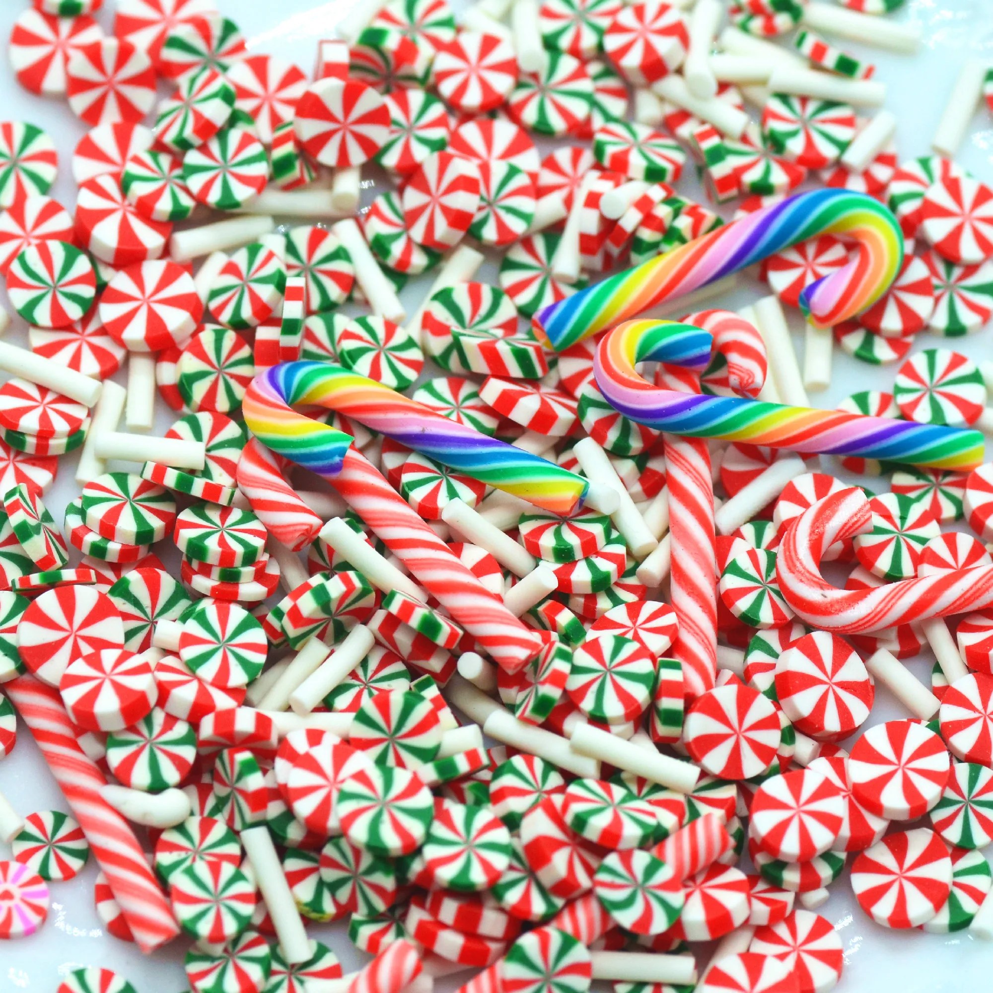 Christmas Color Decoration Sprinkles Polymer Clay Mixed Party Decoration Confetti-Slime Playing Supplements-Not Edible 20g christmas decoration sprinkles