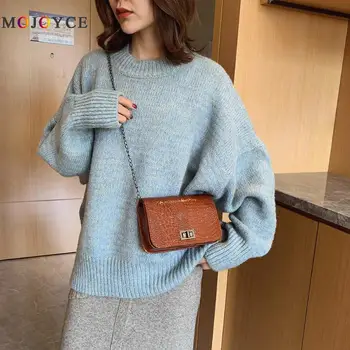 

Vintage Women Crocodile Leather Crossbody Bags Fashion Solid Color Ladies Chain Small Shoulder Messenger Bag
