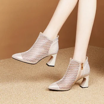 

Sexy Summer ankle boots For Women Elegant Fashion High Heels Pumps Night Club Party Pointed Toe Shoes Woman Heels