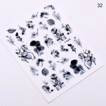 

1 Sheet Tropical Beach 3D Nail Sticker Natural Flower Leaf Series Transfer Sticker Simple Summer Nail Art Design
