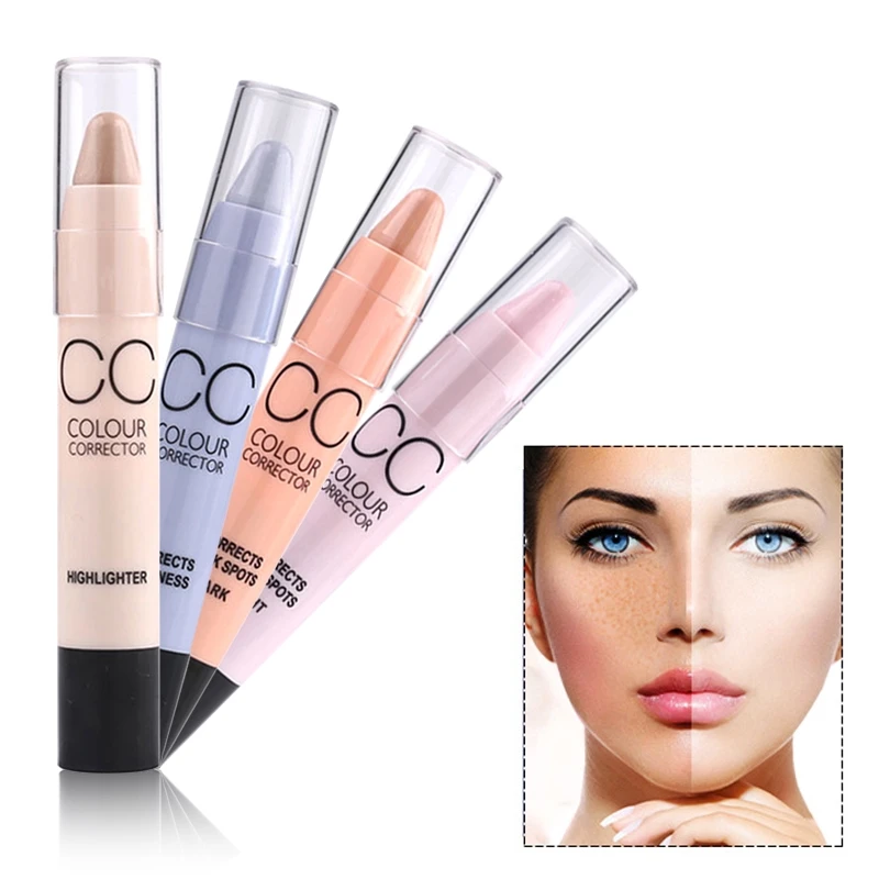 

5 Colors Waterproof Full Coverage Contour Concealer Face Dark Eye Circle Cover Cream Concealer Stick Highlight Pencil Makeup