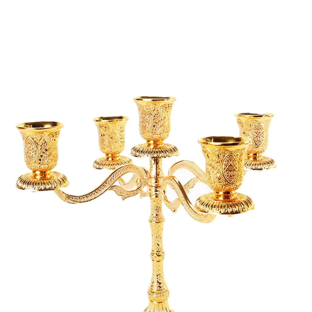 5 Arms Alloy Candelabra Candle Holder Set Home Decor Centerpiece Candle Holder Candelabra Taper Candle Holder Tall Candle Holder