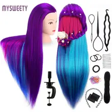 Hair-Doll-Heads Hairdressing-Training Dummy 80cm Firber Colorful High-Temperature Full-Long