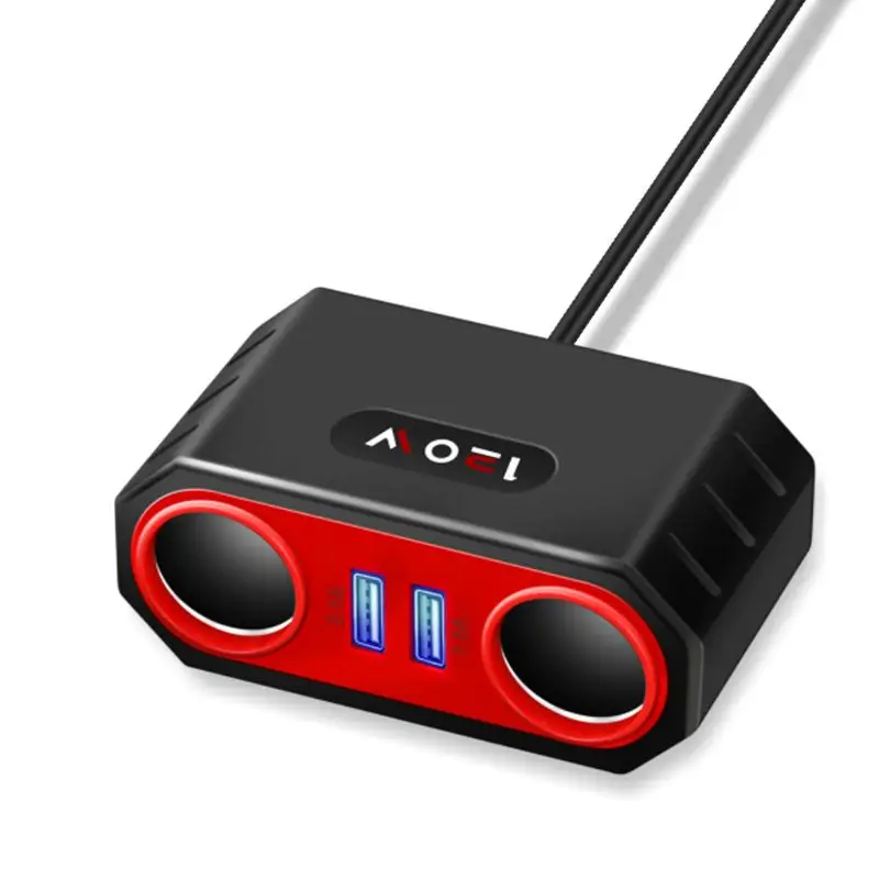 Автомобильное заднее сиденье двойной USB телефон зарядное устройство прикуриватель разветвитель адаптер питания