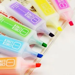free shipping Stationery candy color large capacity neon pen 6 pcs 6 color Highlighters
