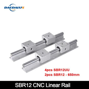 

2pcs SBR12 650mm Linear Rail CNC Linear Guide + 4pcs SBR12UU Linear Slide Motion Ball Bearing Blocks Linear Slide Shaft