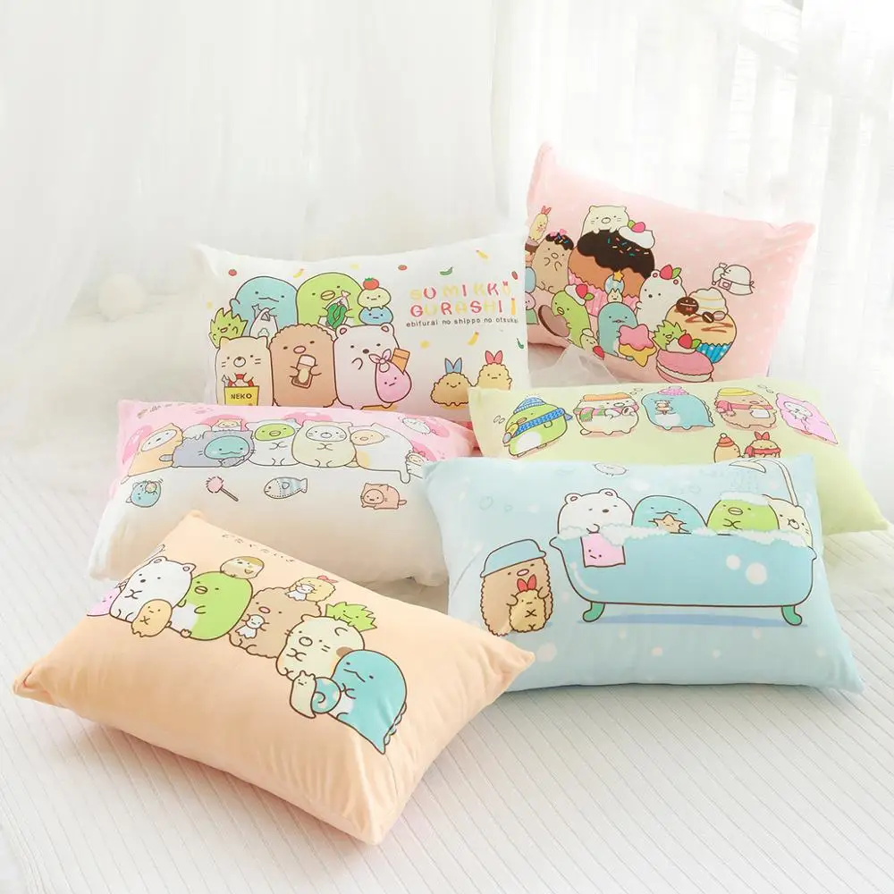 65x45 см кавайная плюшевая подушка Sumikkogurashi мягкая набивная Подушка милая наволочка