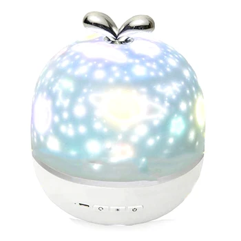 

Projector Night Light with Music Box and 6 Projection Films 360 Rotation Starry Sky Projector Lamp for Kids Bedroom Nursery Deco