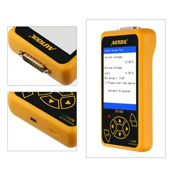 

AUTOOL BT460 Car Battery Tester 12V 24V Multifunction Battery Charging System Analyzer Test With 4inch Colorful Display for Car