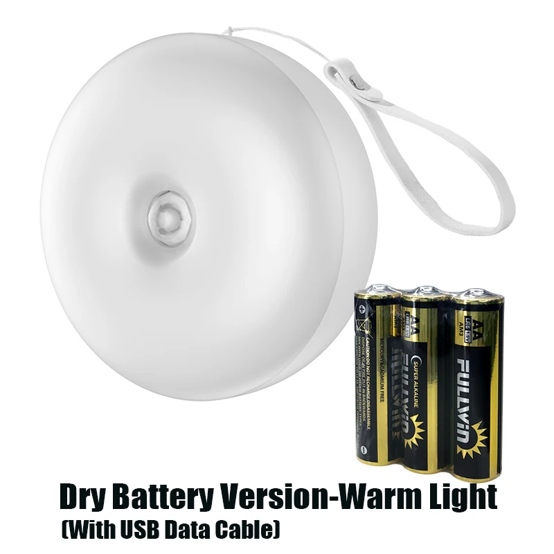 Baseus PIR интеллектуальный датчик движения светодиодный ночник индукционный светодиодный светильник для человеческого тела перезаряжаемый шкаф-шкаф ночник - Цвет: Battery Warm Light