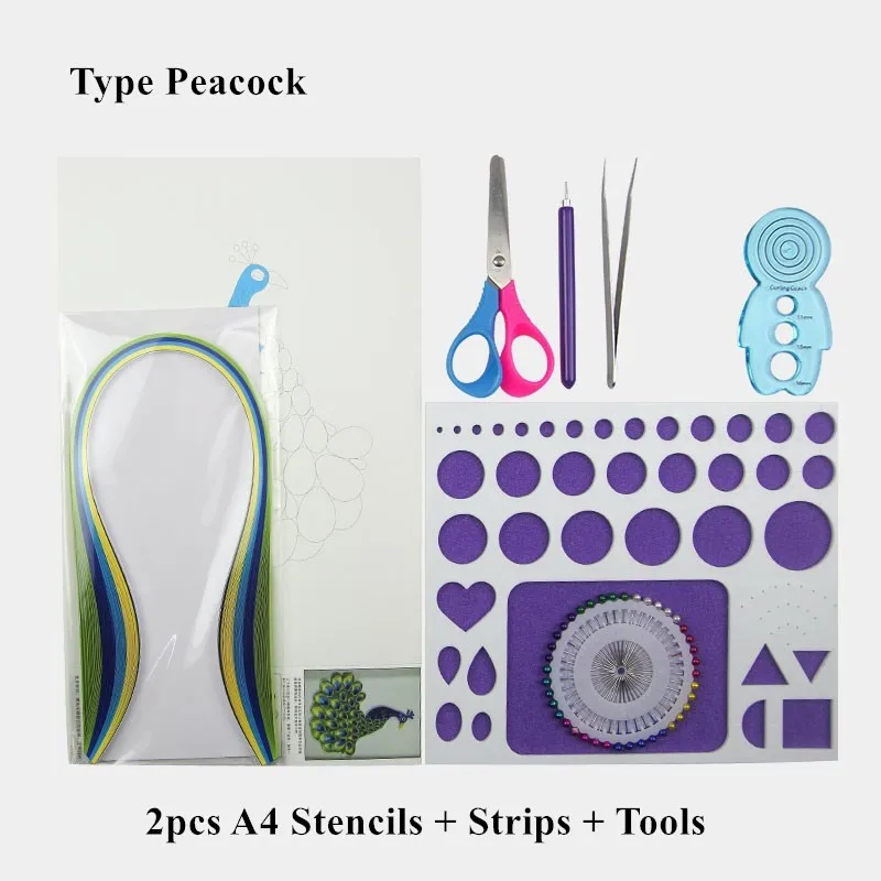 Quilling Kit With Paper Template Tools Strips for Masterpiece DIY Quilling  Paper Craft Set (Bicycle)