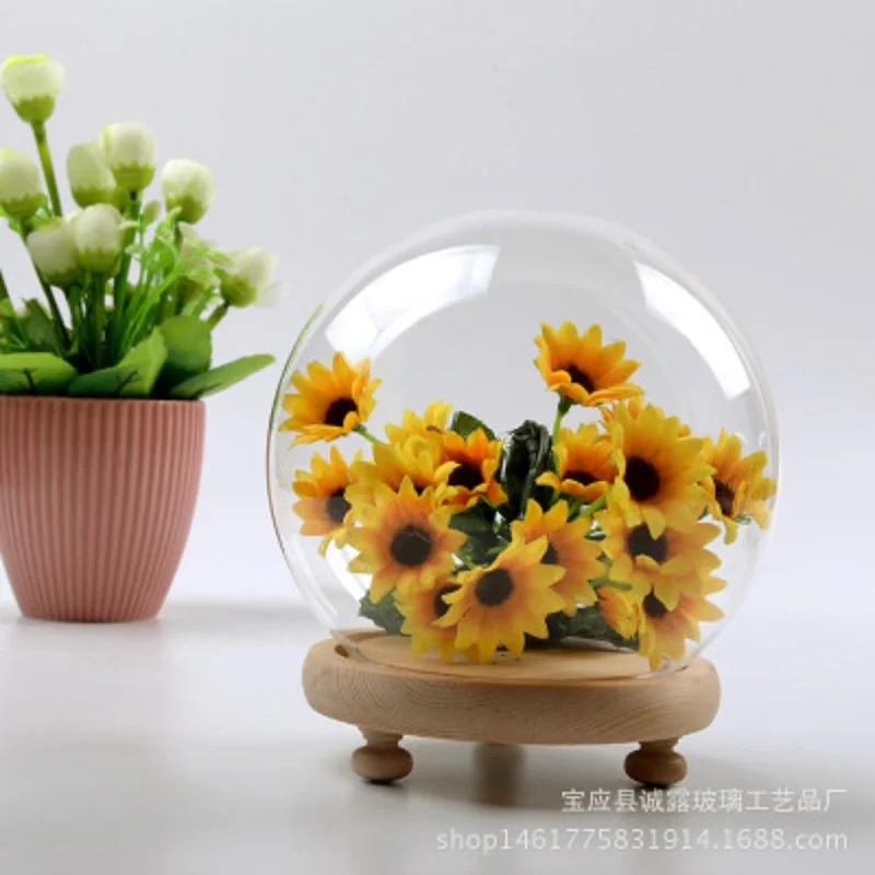 Растение ручной работы микропейзаж DIY хрустальный стол цветочный стеклянный чехол светодиодный светильник стеклянная ваза торт пылезащитный чехол домашнее свадебное украшение