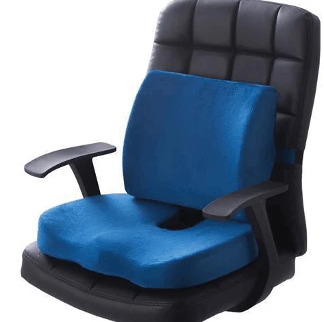 blue sets Домашний офис, кресло для здоровья, cushio 2 в 1, бамбуковое волокно, пена с памятью, подушка для сиденья, Подушка для спины, медленный отскок, поддержка талии, рукав - Цвет: blue sets