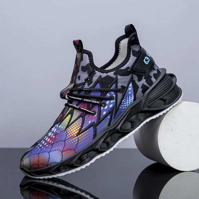 Autumn Plus Size New Men's Fly Woven Breathable Knife-edge Mesh Shoes Casual Men's Sports Running Shoes