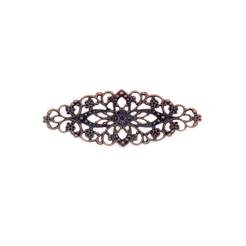 

Free shipping Retail 5Pcs Copper Tone Filigree Flower Wraps Connectors Metal Crafts Gift Decoration DIY Findings 8x3.5cm F0445