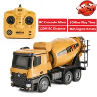 2.4G 46cm Large Alloy Concrete Mixer 1:14 10CH Big Size RC Engineering Truck  Automatic Unloading 360 Degree Rotation Flips Car 1
