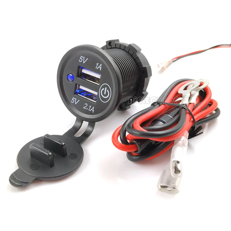 DIY USB зарядное устройство 3.1A 12 В/24 В водонепроницаемый автомобильное зарядное устройство с переключателем 60 см кабель для автомобиля RV ATV лодка морской мотоцикл мобильный