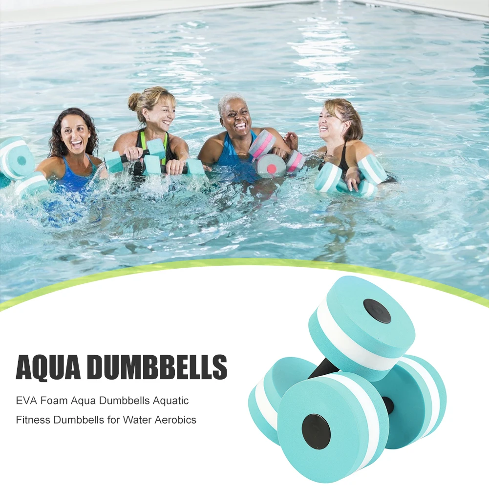 EVA Foam Aqua Dumbbells 2pcs Water Aerobics Swim Pool Float Aquatic Barbell