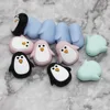 Cute-Idea 5PCs Mini Penguin Baby Animal Silicone Beads Teething Product Food Grade Pacifier Chain Rodent Toys Accessories gifts 6