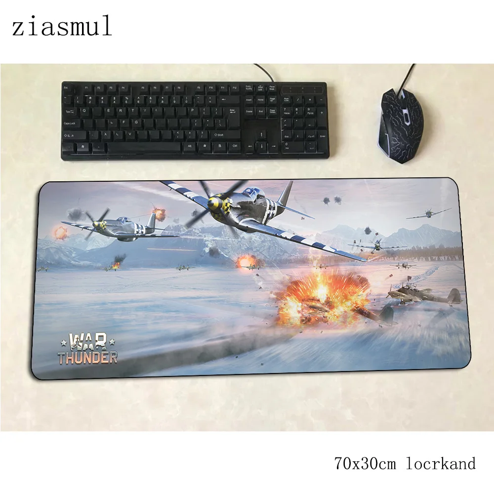 Коврик для мыши war thunder 70x30 см, игровой коврик для мыши, милый коврик для мыши из натурального каучука, офисный коврик для ноутбука, домашний коврик для мыши, игры, pc gamer, коврики