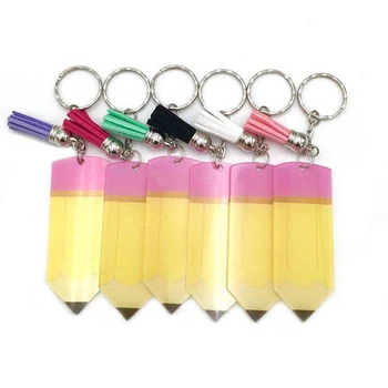 

50pcs/lot Handmade Keychain Acrylic Keyring Tassel Decorative Buckle Dangle Keychain Creative Teacher's Day Gifts For Christmas