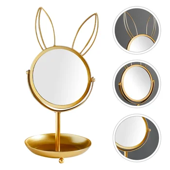 

Rabbit Design Vanity Mirror with Storage Shelf Cosmetic Mirror (Two Tiers)