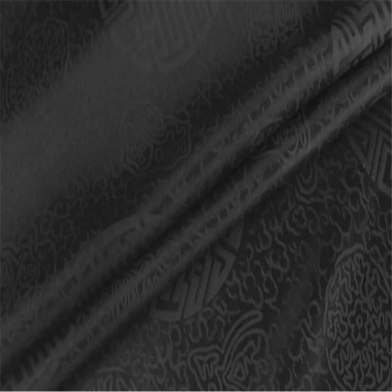 Классическая жаккардовая шелковая хлопковая ткань 16 момме ширина 44 дюйма популярный дизайн парча Шелковый материал для изготовления простыни - Цвет: 9 black