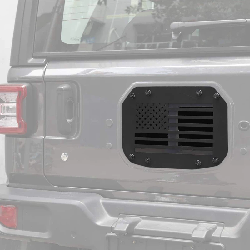 Spare Tire Carrier Delete Filler Plate Tramp Stamp Tailgate Vent-Plate Cover for Jeep Wrangler JL