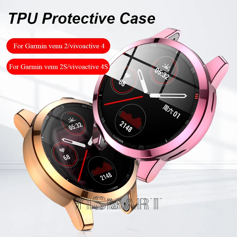 

Case for Garmin Venu 2 2S Watch Cover for Vivoactive 4 4s Soft Full Screen Protector Tpu Shell