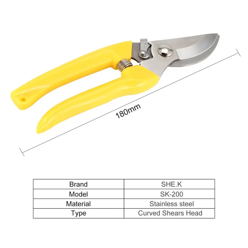 SHE.K Straight Shanks Stainless Steel Gardening Pruning Shears Garden Grafting Scissors Fruit Picking Pruning Tools