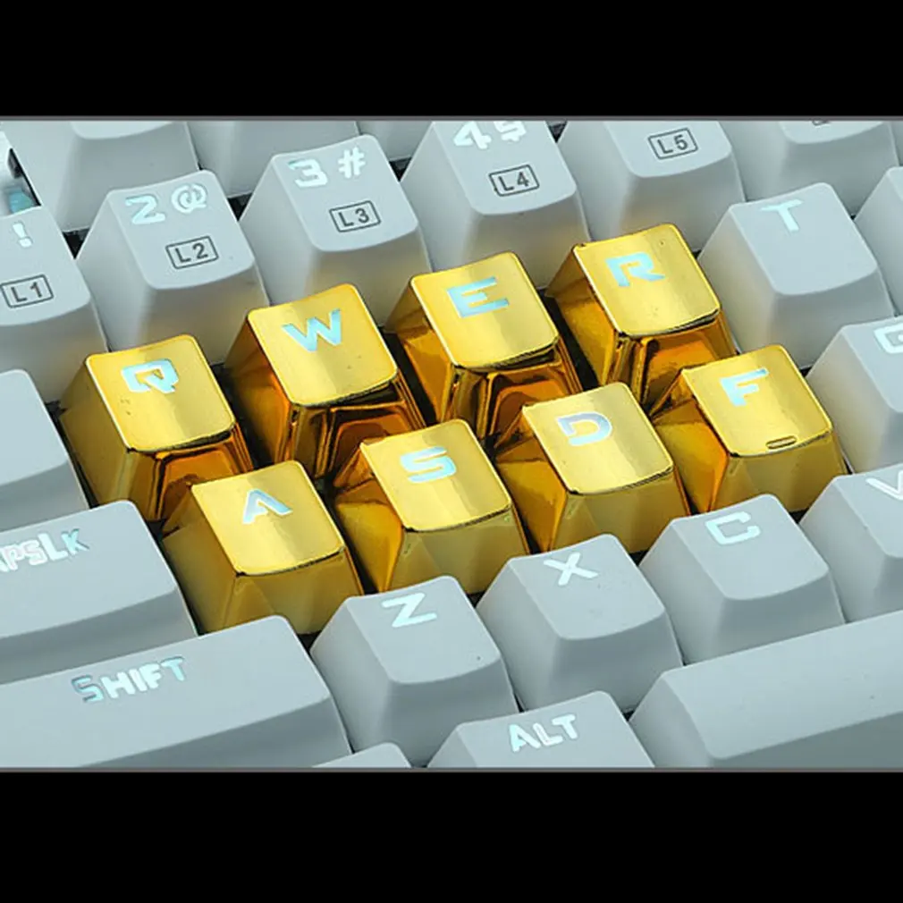 12 ключей PBT двойной выстрел инъекции подсветкой металлик Гальваническое