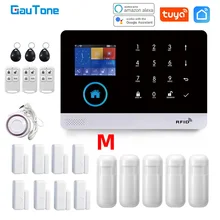 GAUTON – Système d'alarme de sécurité domestique PG103, GSM 433MHz, sans fil Wi-Fi, pour maison connectée Tuya, contrôle via application, système anti-cambriolage