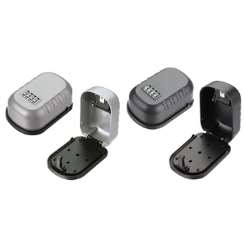 

NEW-Key Box Wall Mounted 4 Digit Combination Storage Lock Box with Large Capacity for Home Hotel School and Businesse
