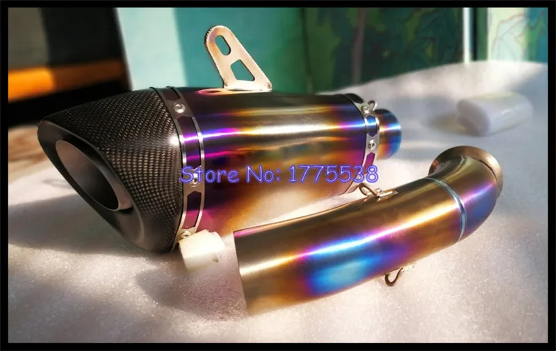 Titanium Alloy for KTM 390 DUKE RC 390 2017-2023 Motorcycle Exhaust Muffler Escape Link Pipe Carbon Tip for KTM RC 390 DUKE 390 - Image 2