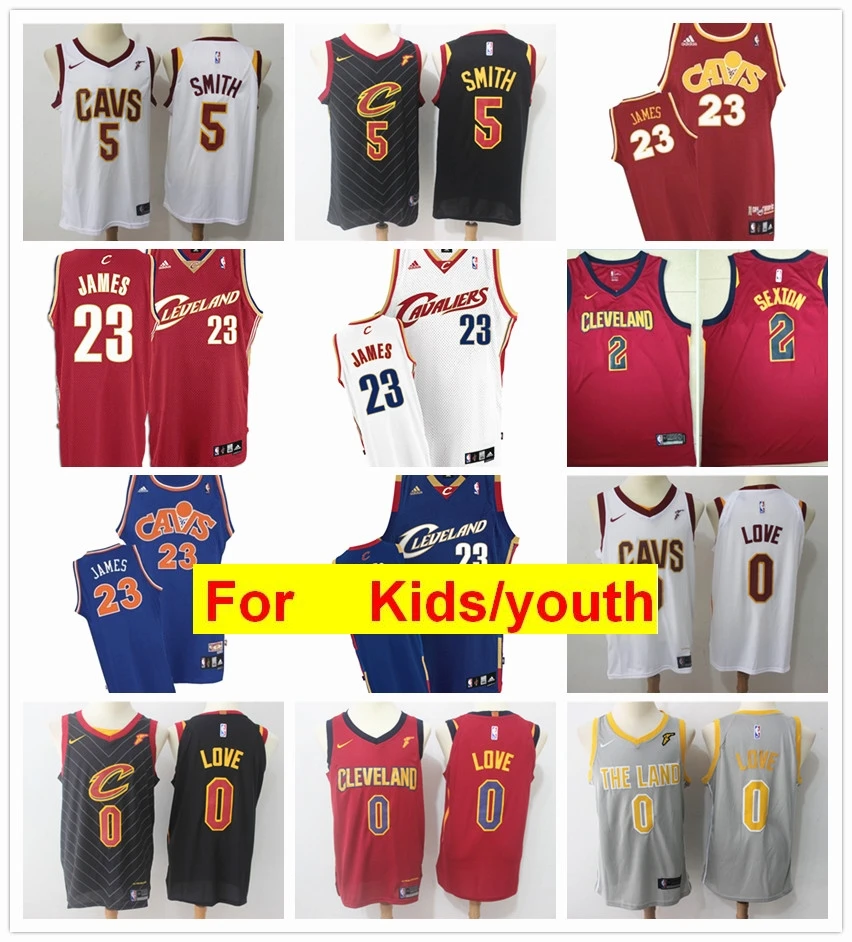 Кливленд Кевин любовь JR Smith Collin Sexton Леброн Джеймс баскетбольные майки для детей